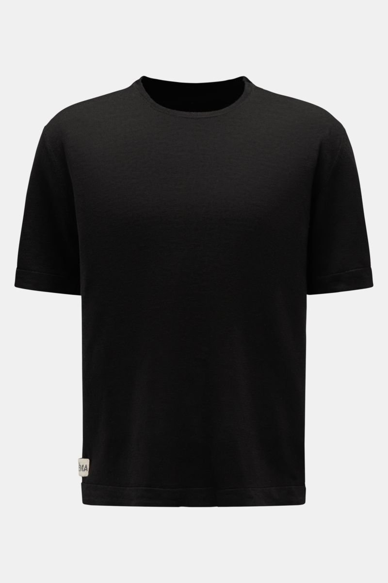 Linen short-sleeved jumper 'Muat' black