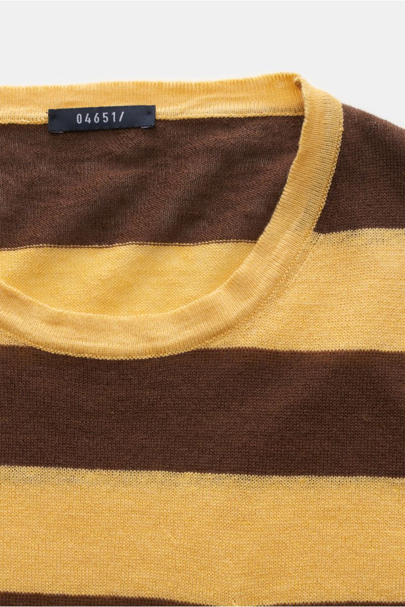 04651/ A trip in a bag Kurzarm-Pullover 'Striped Tee' gelb/braun gestreift