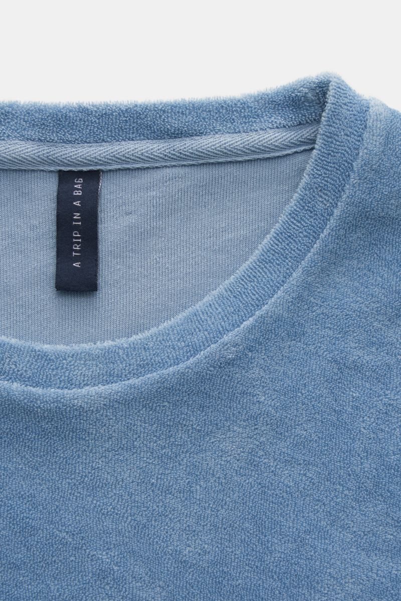 04651/ A trip in a bag Frottee Rundhals-T-Shirt 'Terry Tee' rauchblau
