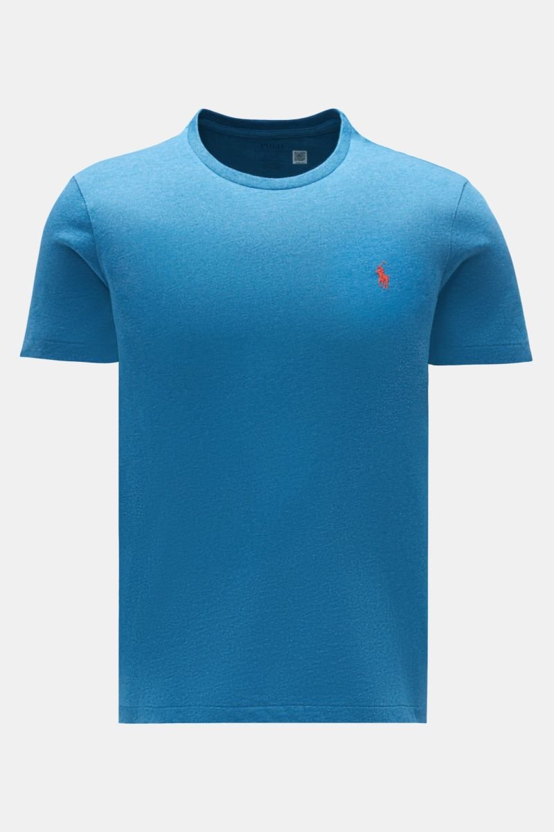 Rundhals-T-Shirt blau meliert