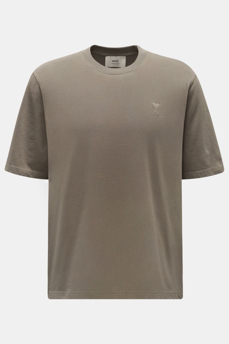 Ami Paris Rundhals-T-Shirt graugrün