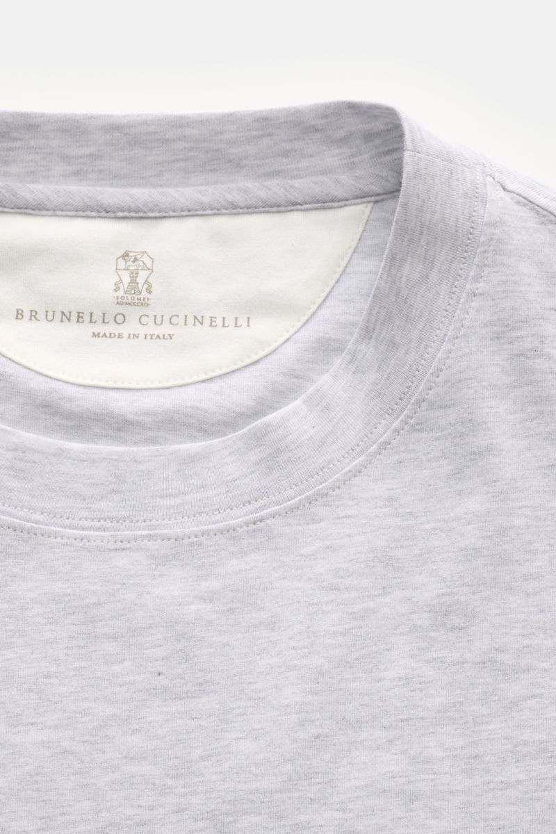 Brunello Cucinelli Crew neck T-shirt light grey melange