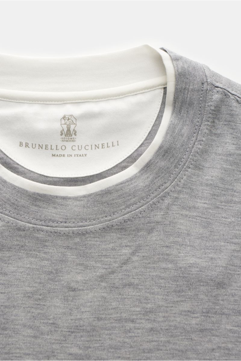 Brunello Cucinelli Crew neck T-shirt grey mottled