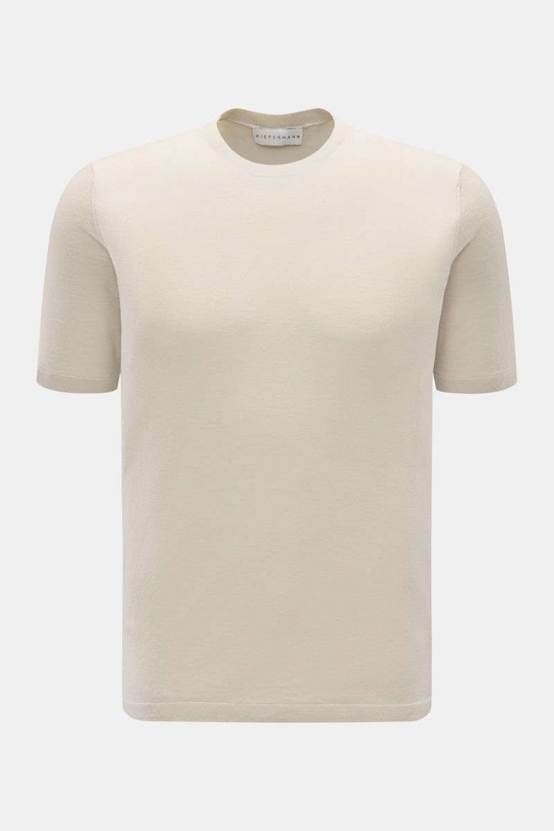 Kiefermann Merino Kurzarmpullover 'Georgs' beige