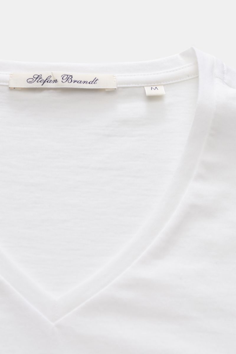 Stefan Brandt V-neck long sleeve 'Artur' white