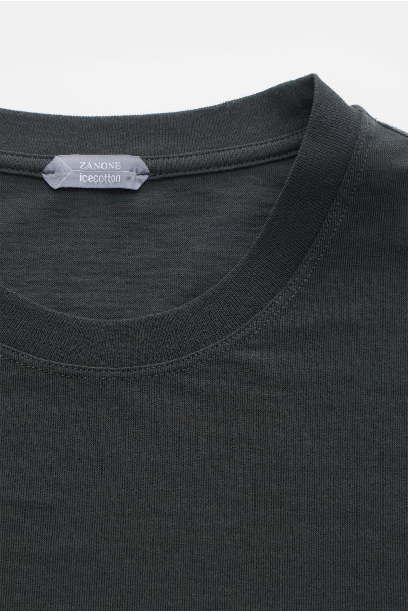 Zanone Rundhals-Longsleeve dark olive