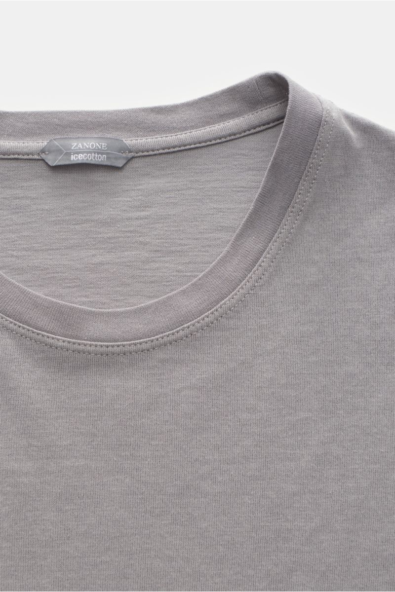 Zanone Rundhals-Longsleeve grau