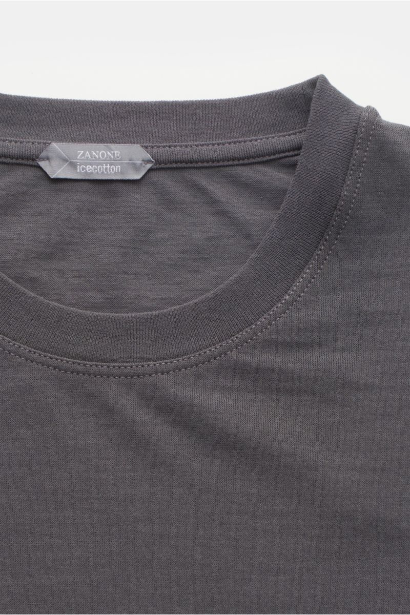 Zanone Rundhals-Longsleeve dunkelgrau