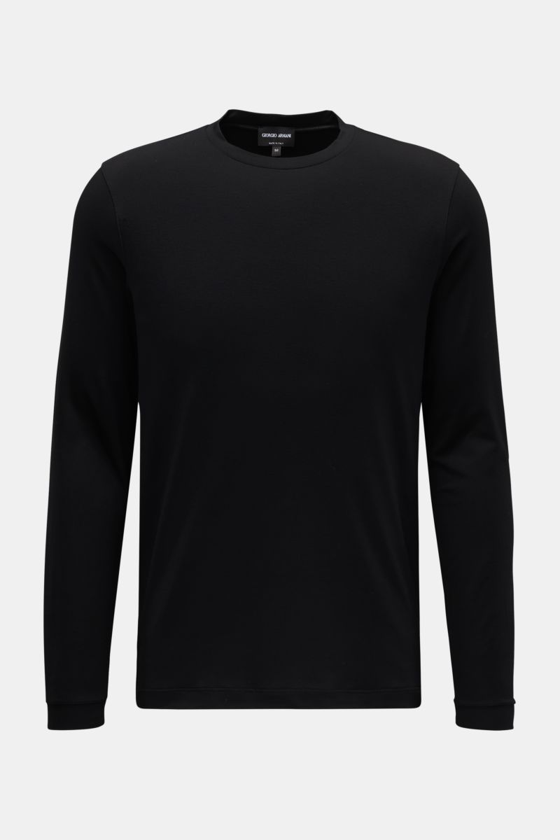 GIORGIO ARMANI crew neck long sleeve black | BRAUN Hamburg