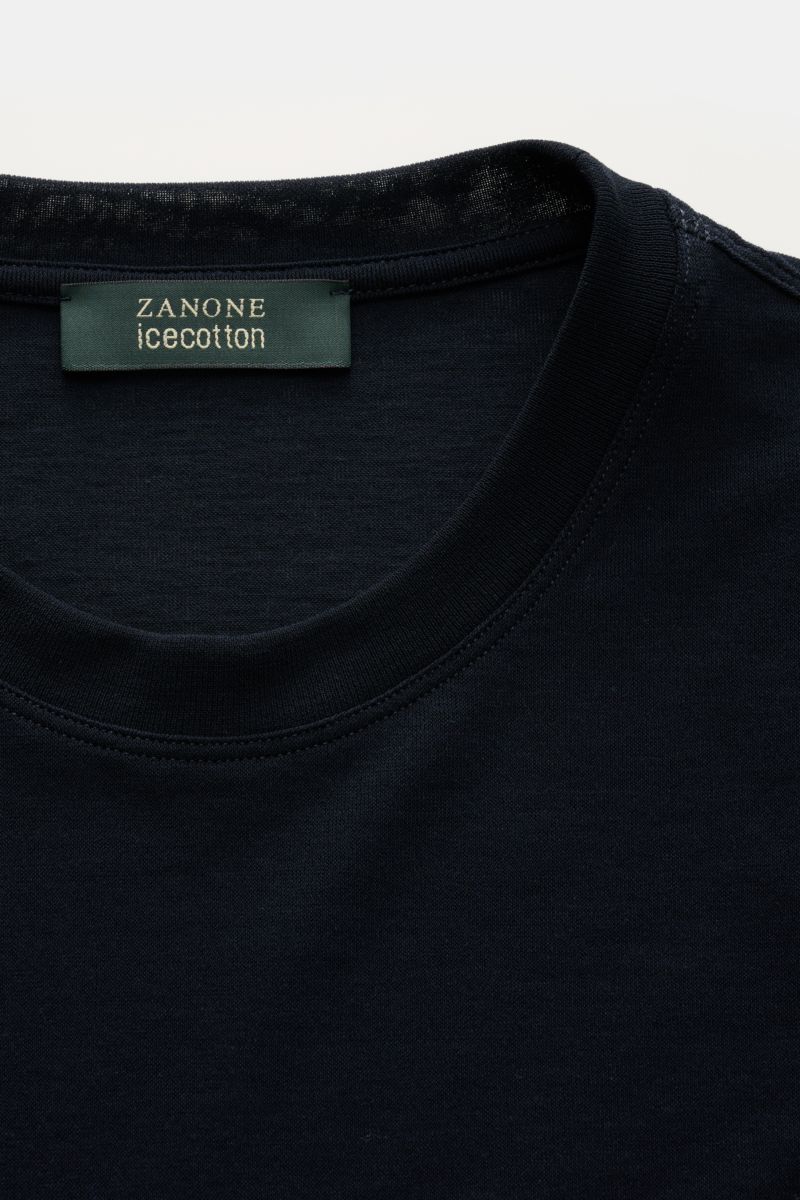 Zanone Rundhals-Longsleeve navy