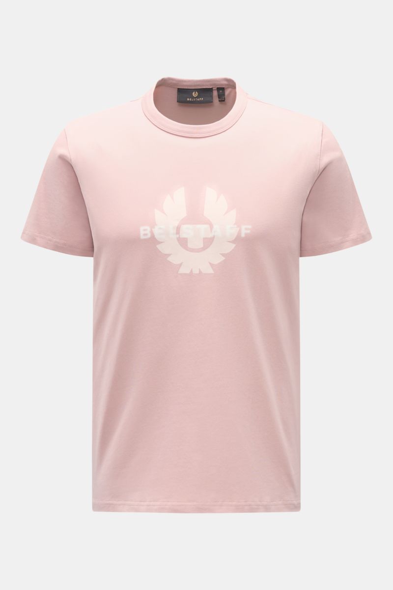 Belstaff Rundhals-T-Shirt 'Surface' altrosa, Frontansicht, Slim Fit aus weichem Baumwoll-Jersey mit markantem BELSTAFF-Logo-Print.