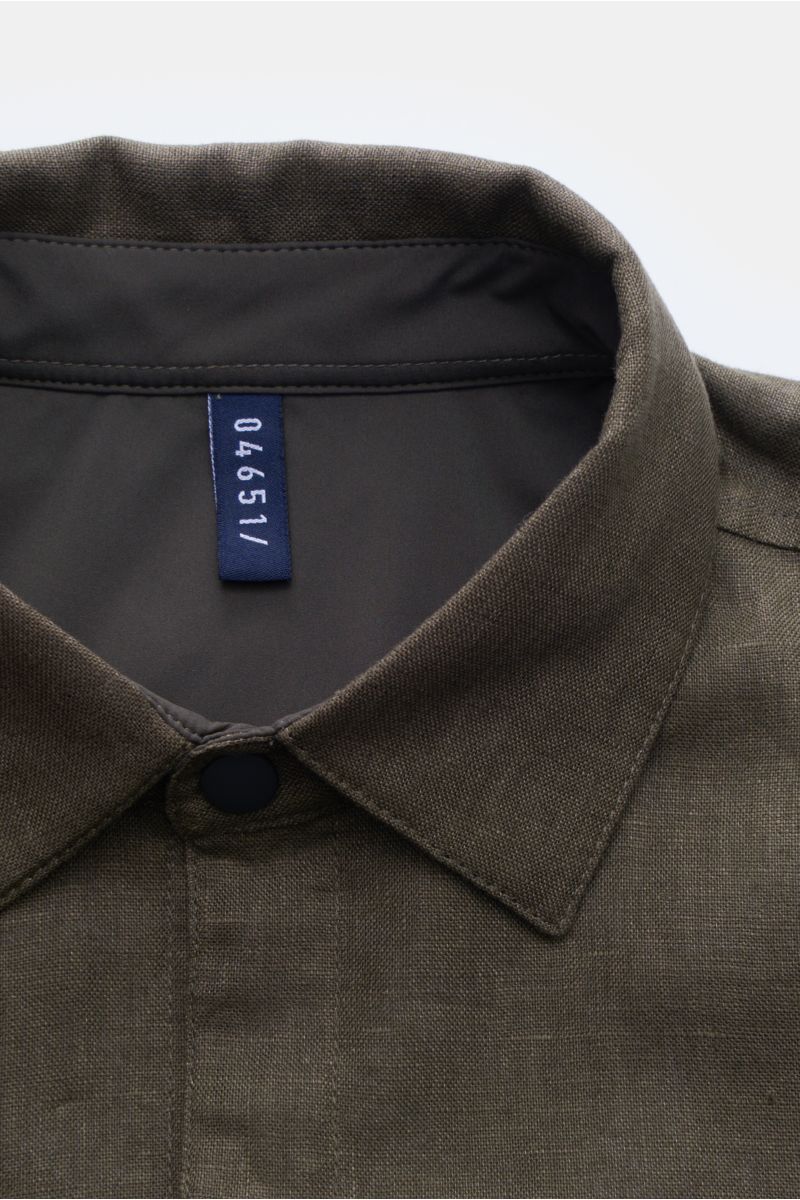 04651/ A trip in a bag Linen overshirt 'Linen Breeze' olive