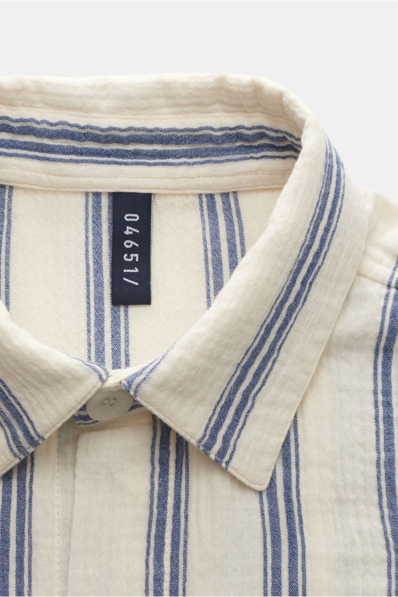 04651/ A trip in a bag Seersucker overshirt navy/cream striped