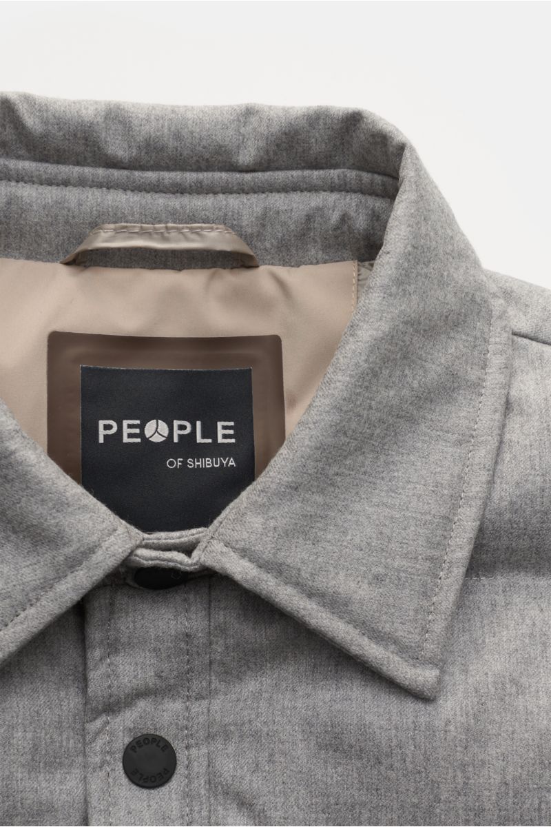 People of Shibuya Down overshirt 'Aver' grey mottled