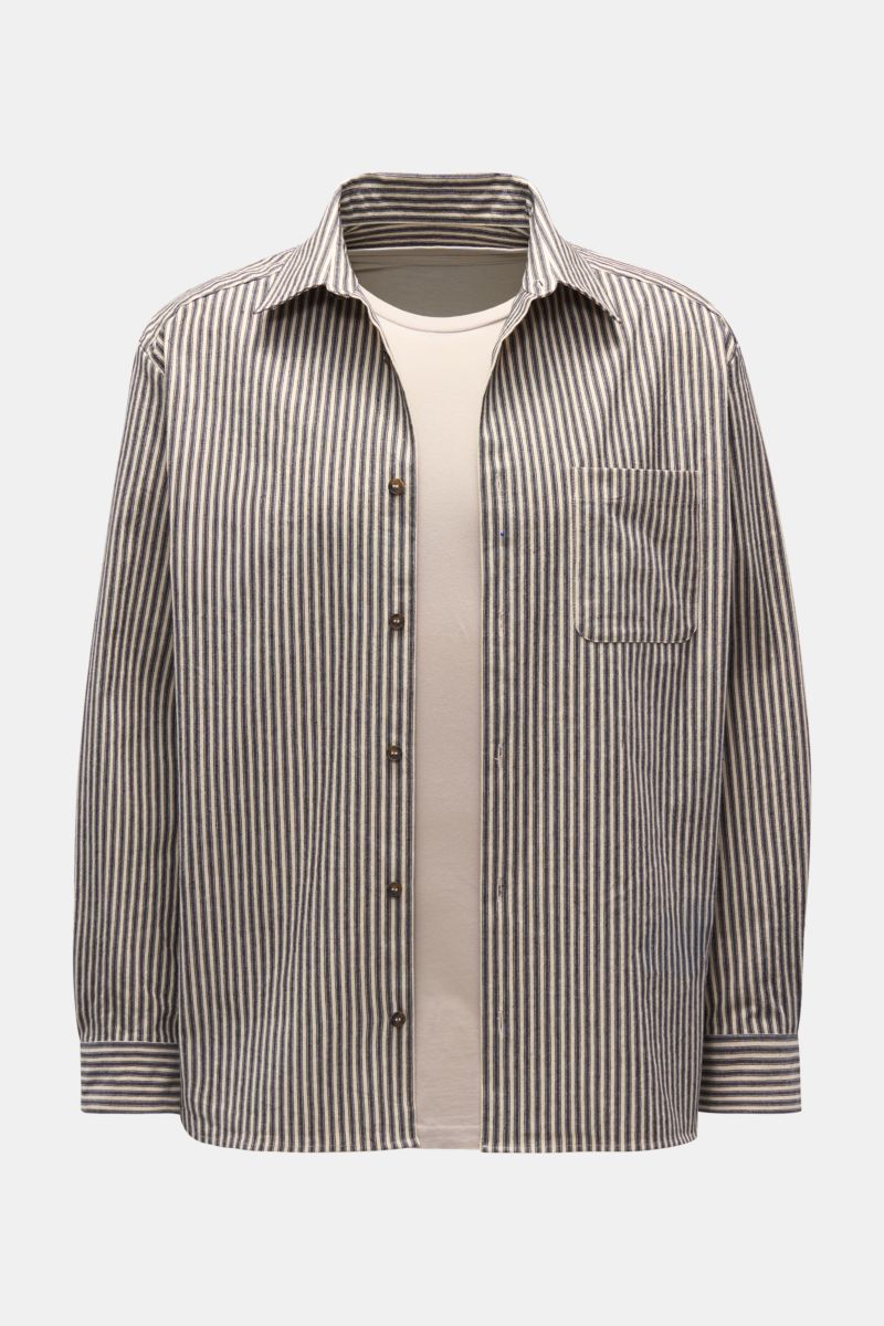 A.P.C. Overshirt 'Surchemis Malo' offwhite/anthrazit gestreift