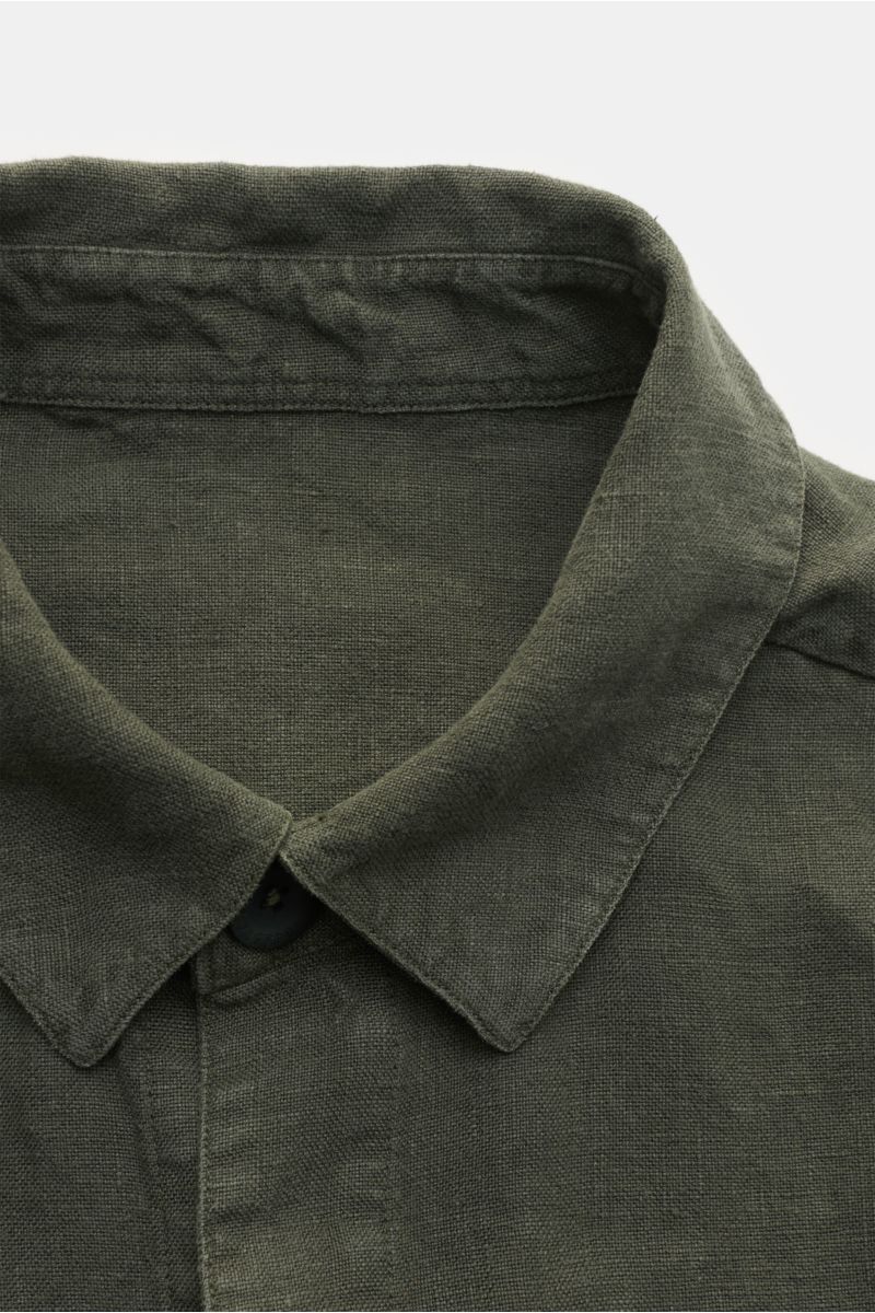 04651/ A trip in a bag Leinen-Overshirt graugrün