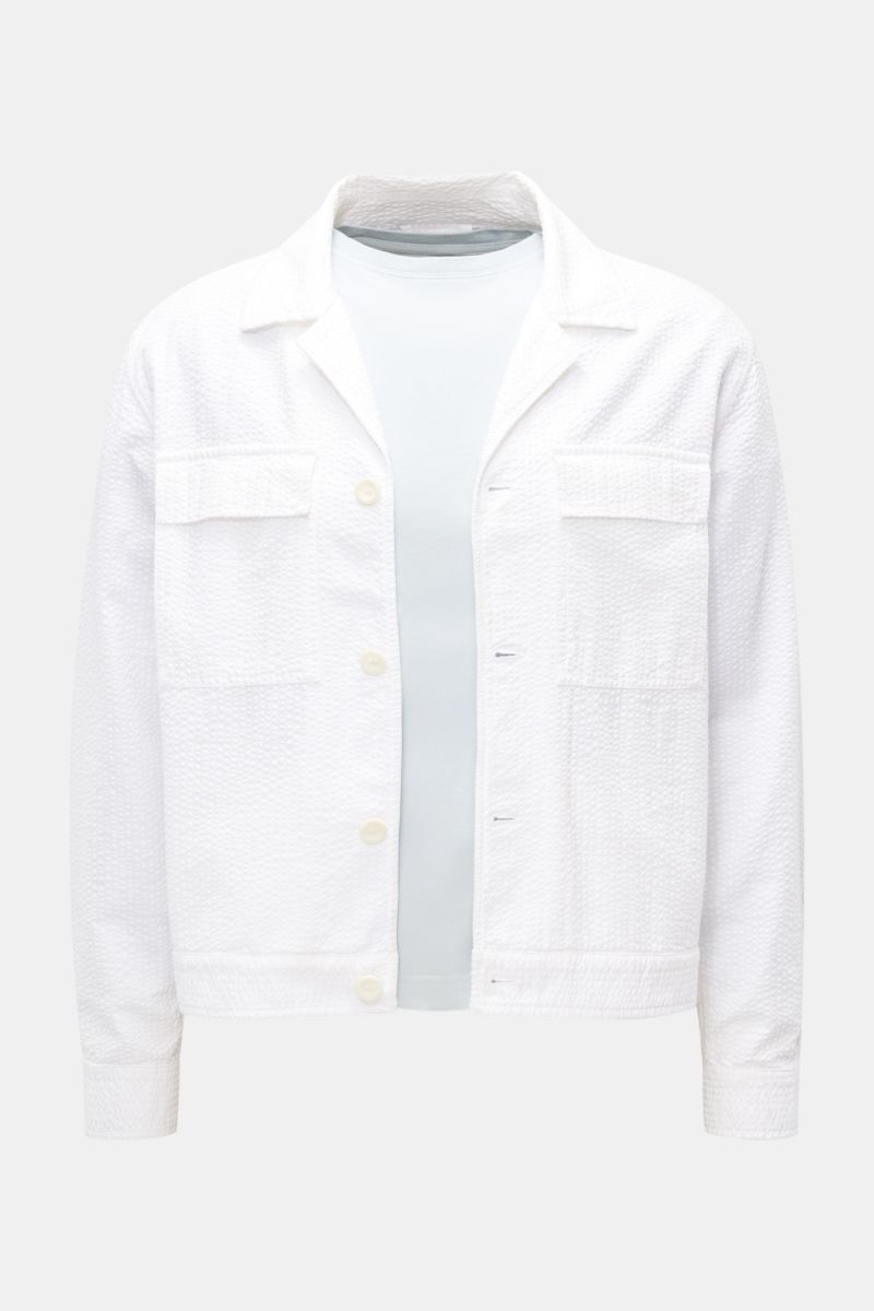 Seersucker-Overshirt weiß