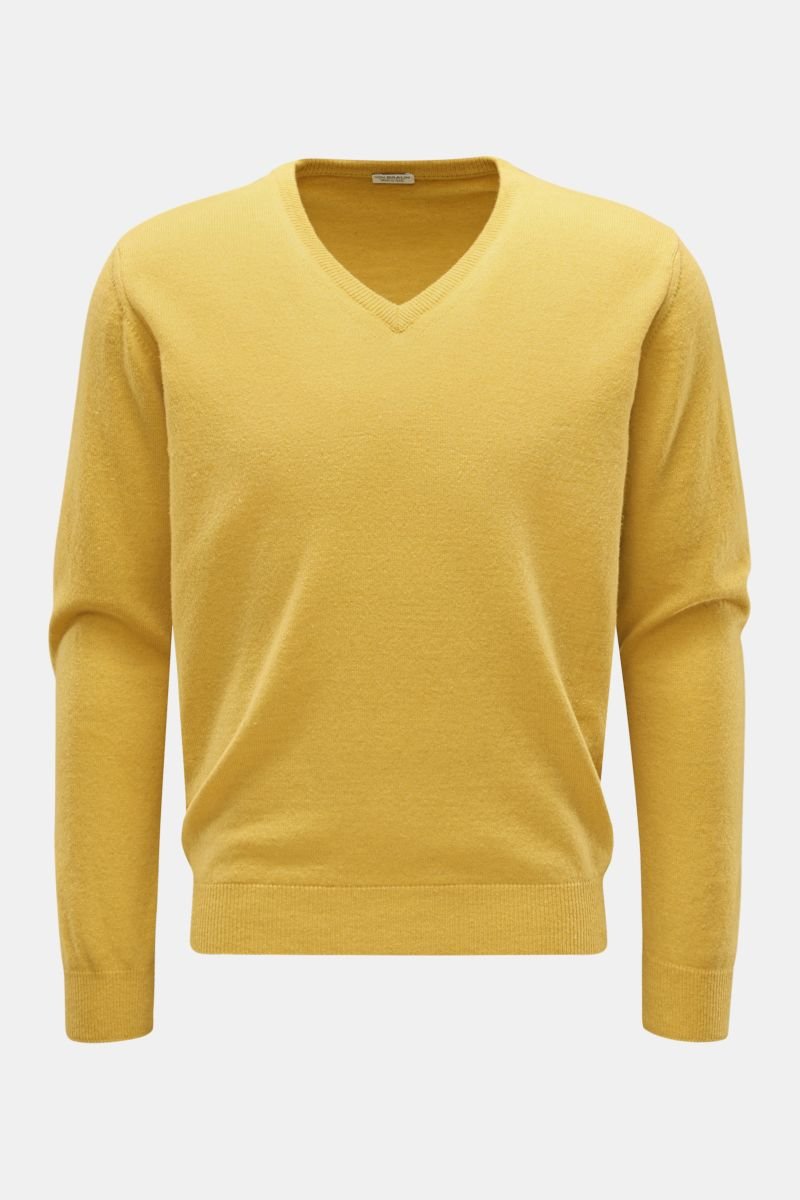 Cashmere V-Neck Pullover gelb