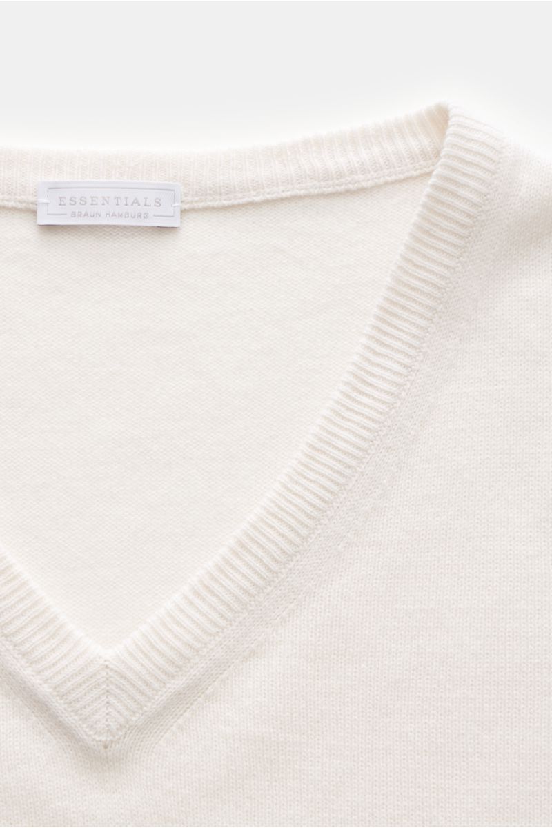 BRAUN Hamburg Essentials Cashmere V-neck jumper off-white