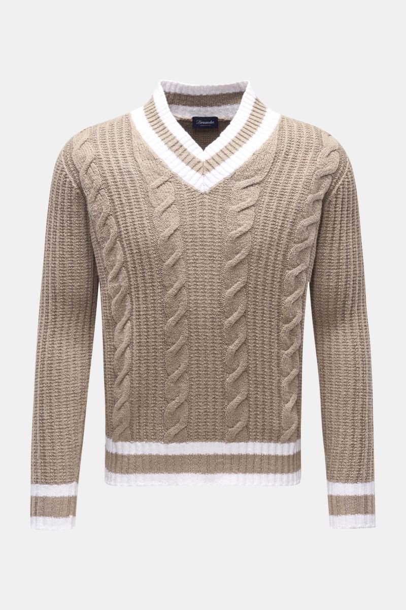 V-Neck Pullover taupe