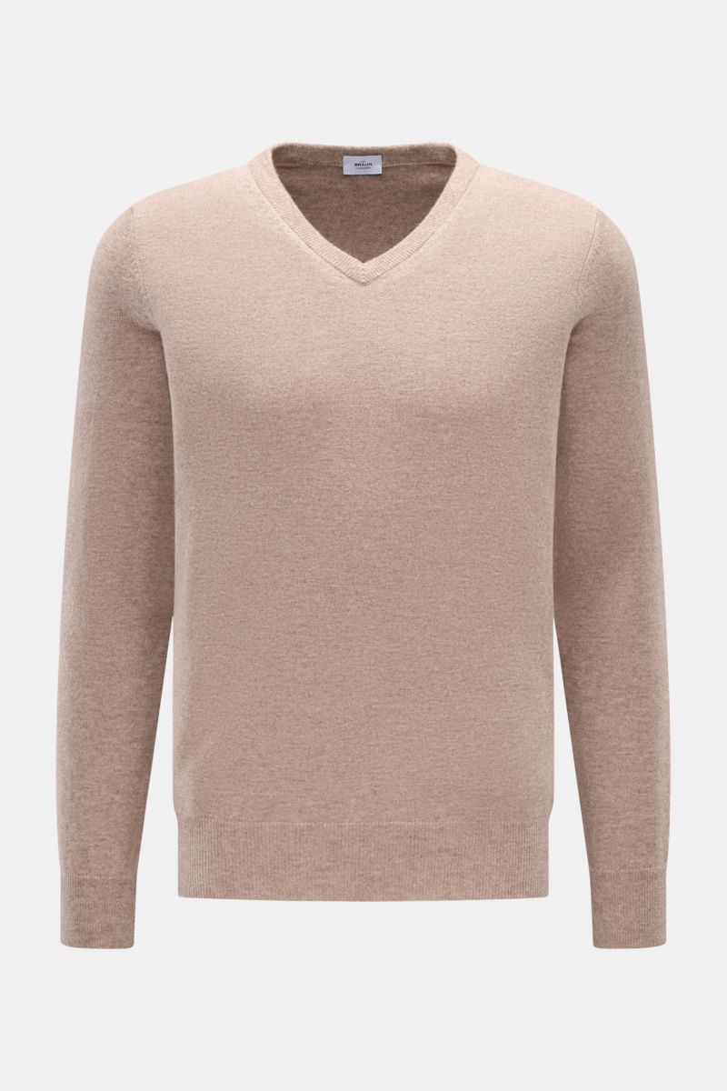 von Braun Cashmere V-Neck Pullover beige meliert