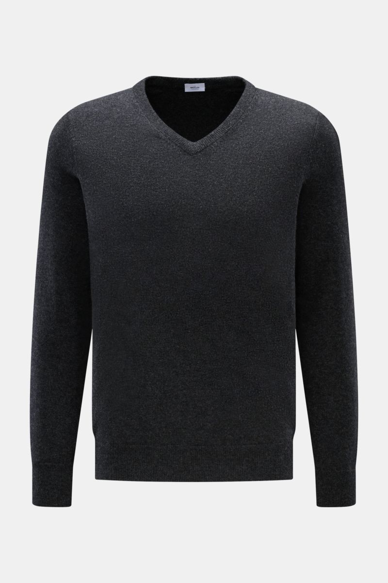 von Braun Cashmere V-Neck Pullover anthrazit meliert