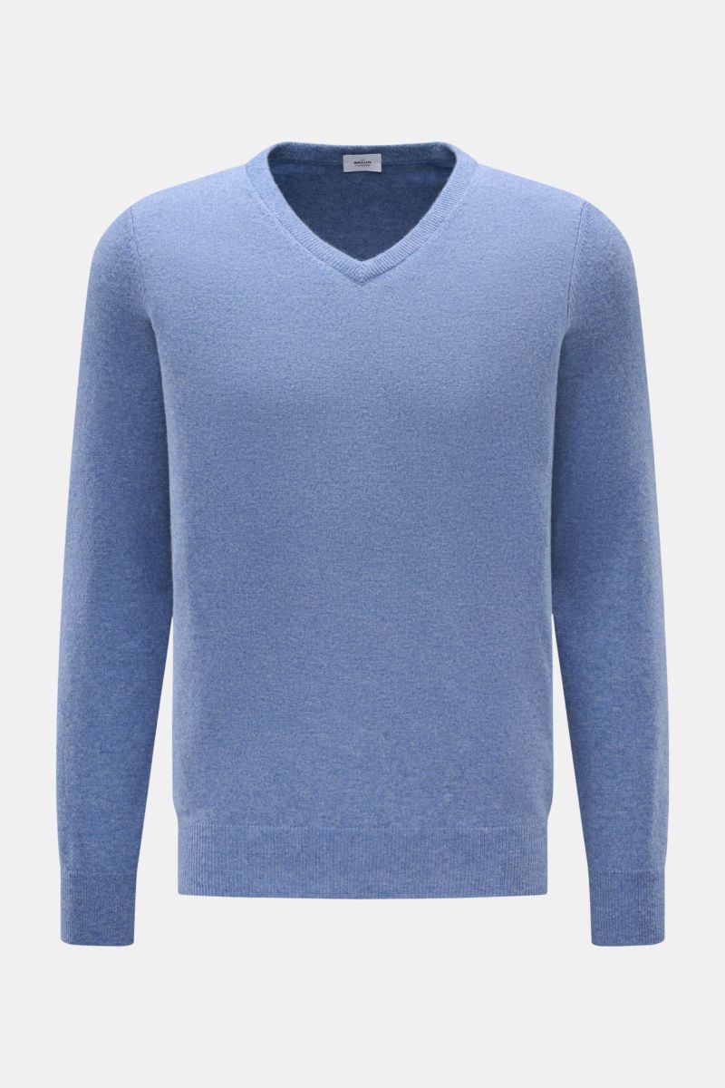 von Braun Cashmere V-Neck Pullover blau meliert