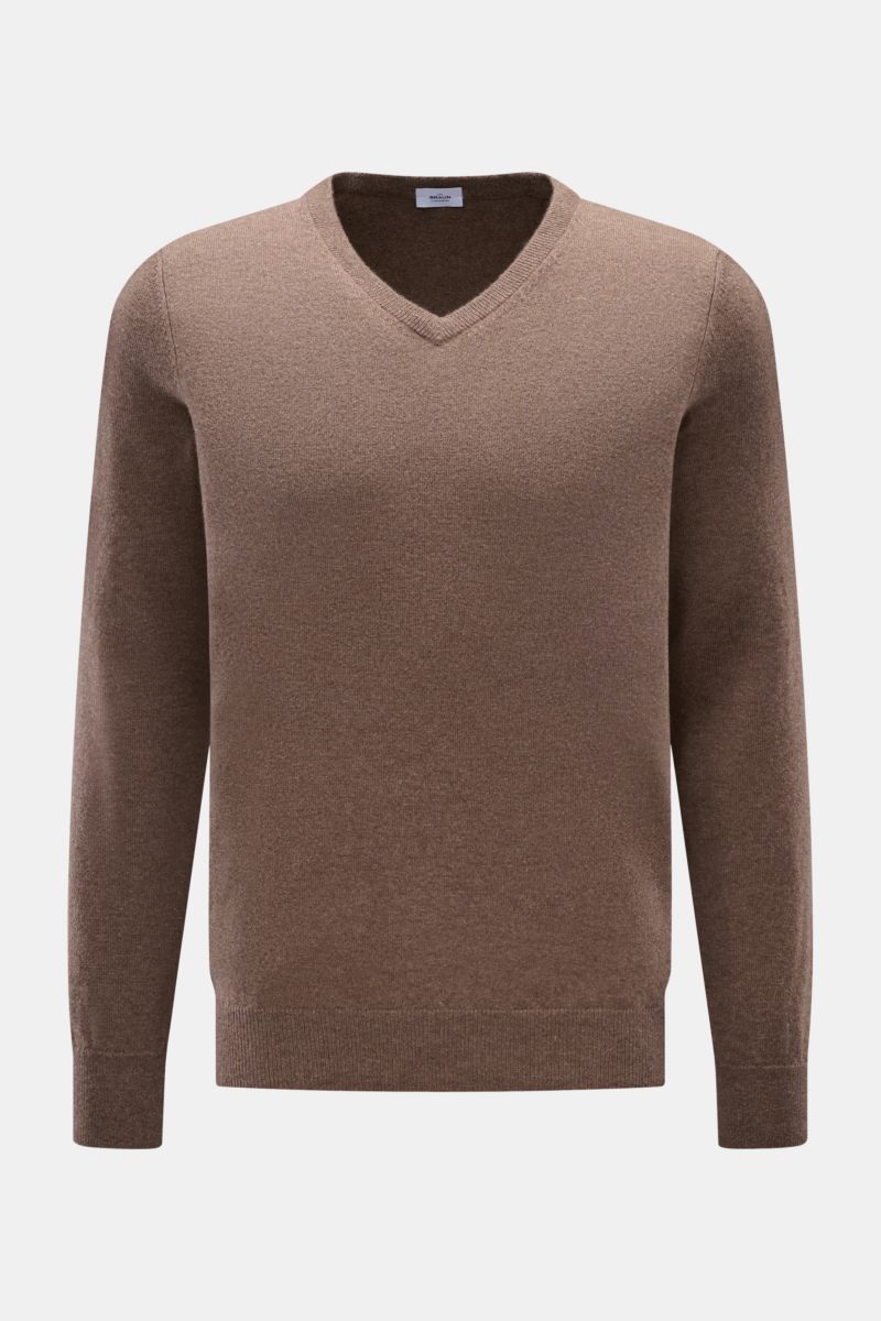 von Braun Cashmere V-Neck Pullover braun meliert