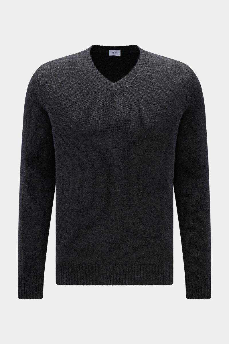 von Braun Cashmere V-Neck Pullover anthrazit meliert