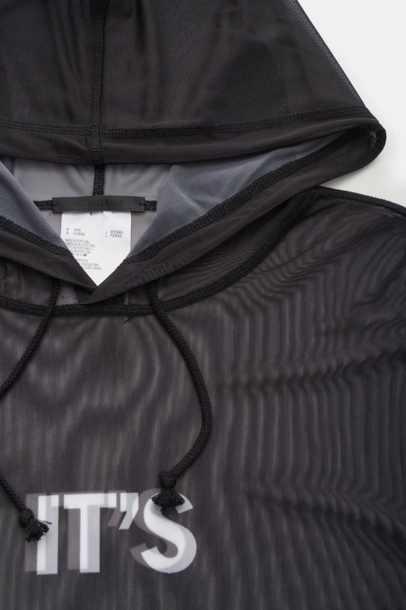Helmut Lang Hooded long sleeve 'HWT Sheer Hoodie' black transparent
