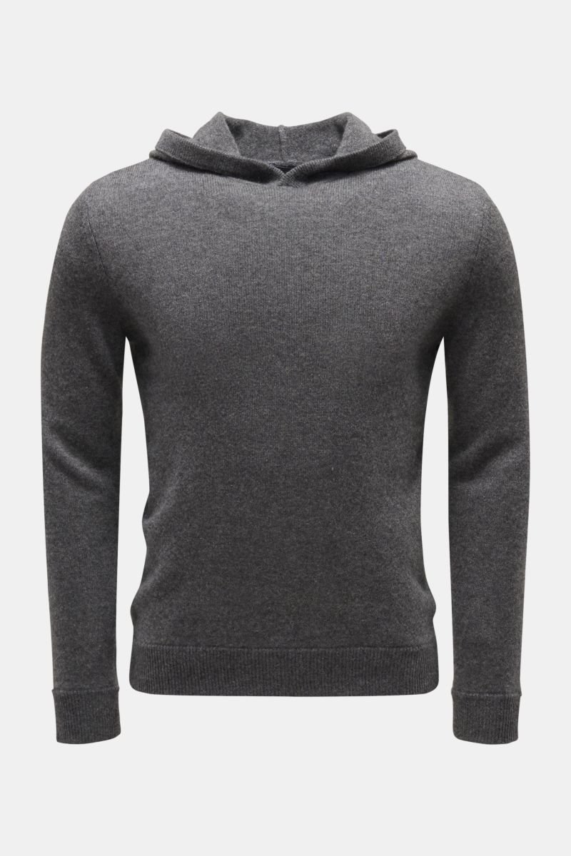 Cashmere hooded jumper grey