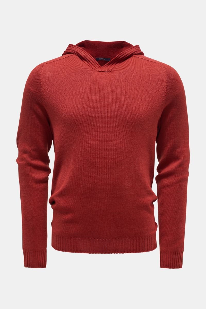 Reversible hooded jumper 'Foggy Hoodie' red