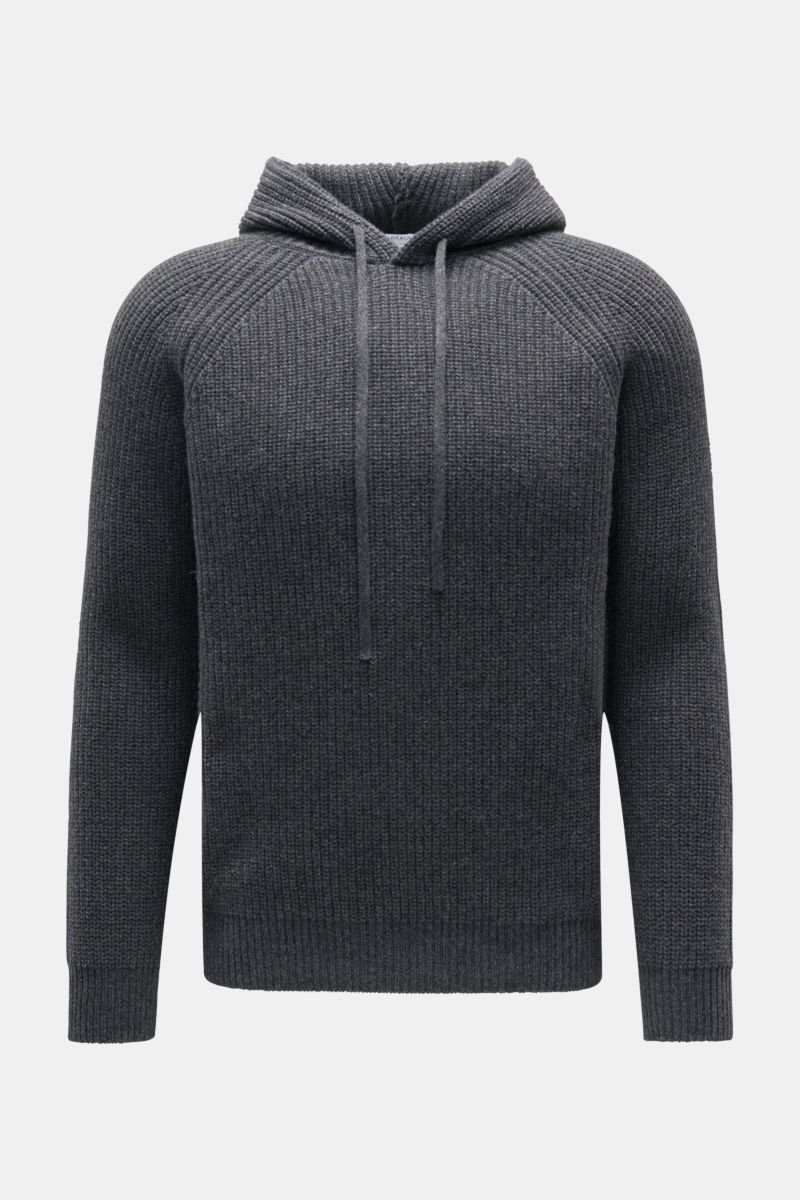 Cashmere hooded jumper dark grey