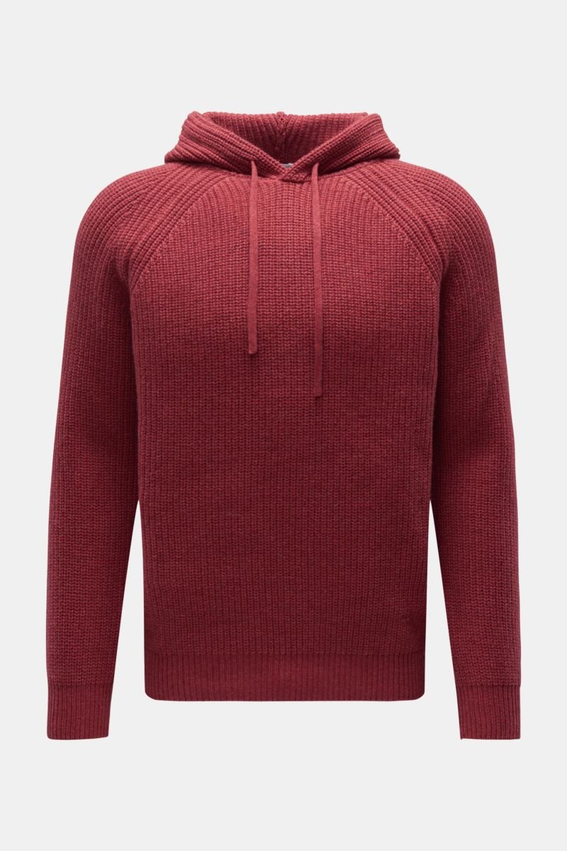 Cashmere hooded jumper red