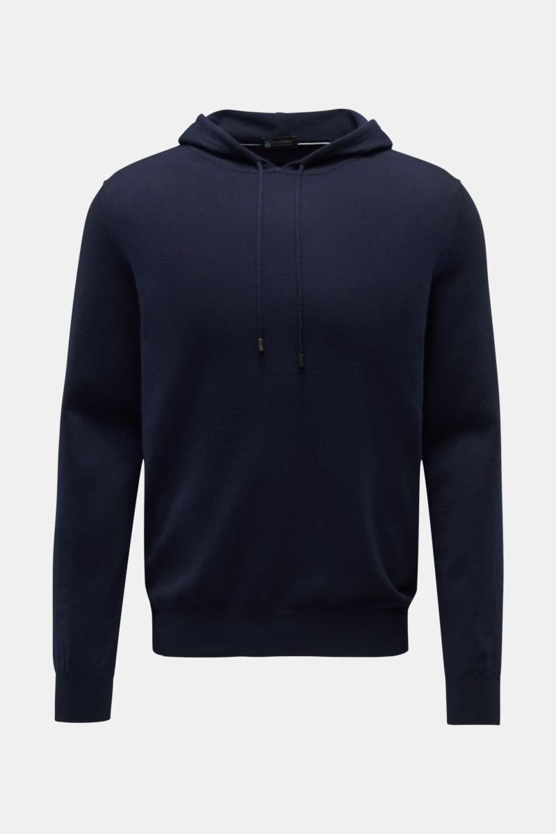 Colombo zipped cashmere hooded cardigan - Blue