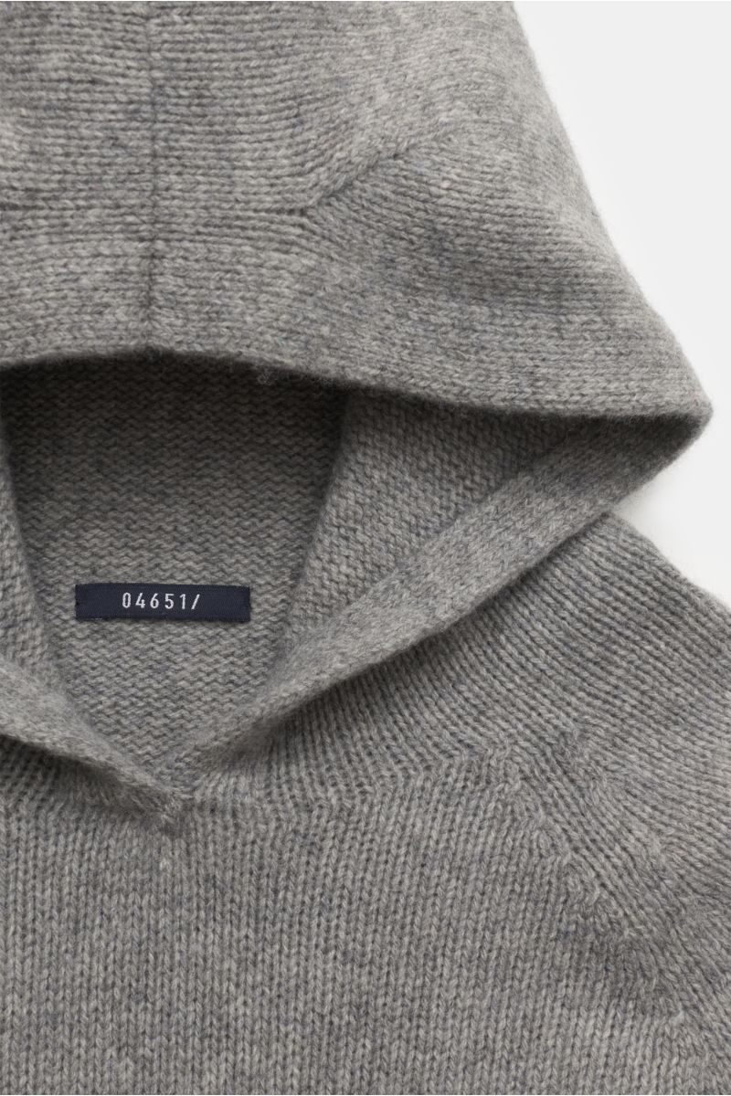 04651/ A trip in a bag Hooded jumper grey mottled