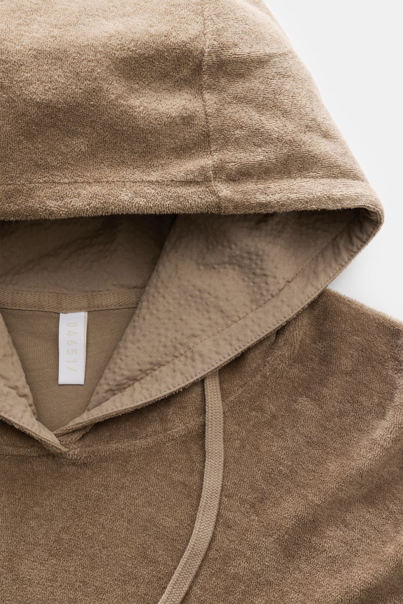04651/ A trip in a bag Frottee-Kapuzenpullover 'Terry Hoodie' taupe
