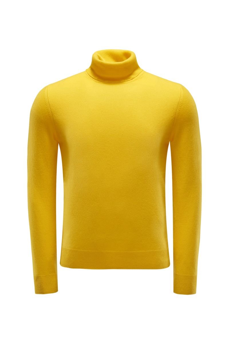 Cashmere turtleneck jumper yellow