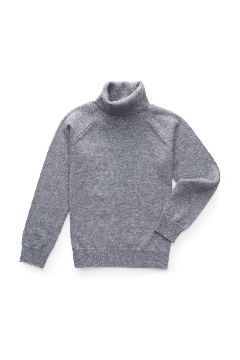Kids’ cashmere turtleneck jumper grey