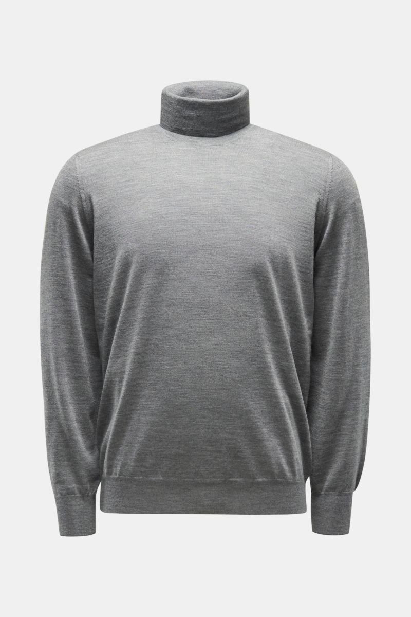 Fine knit-turtleneck jumper grey