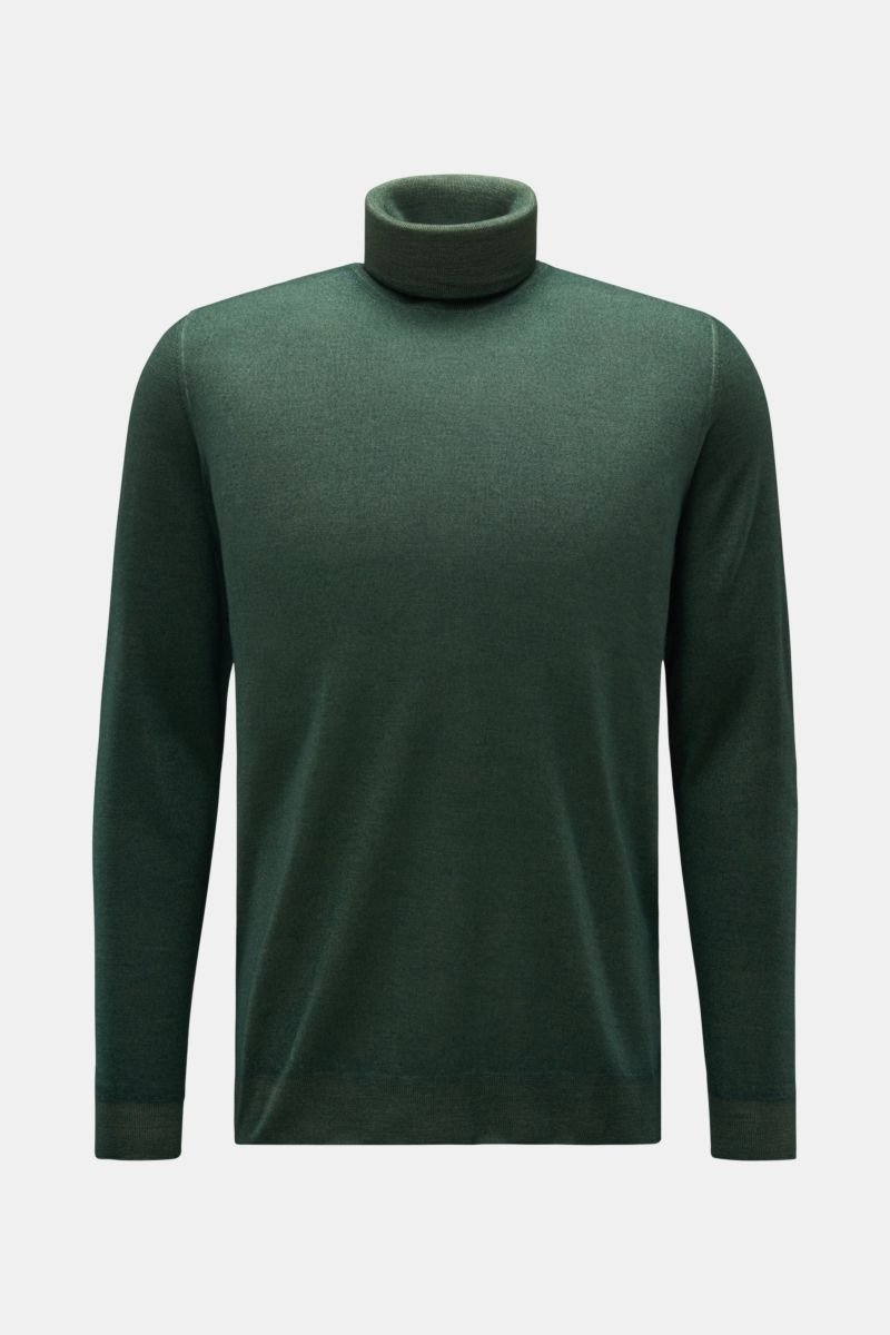 Fine knit turtleneck jumper green