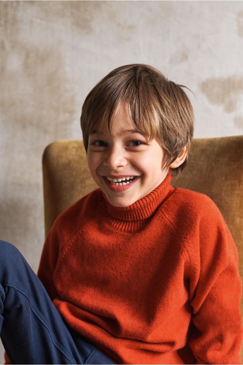 von Braun Kids’ cashmere turtleneck jumper coral