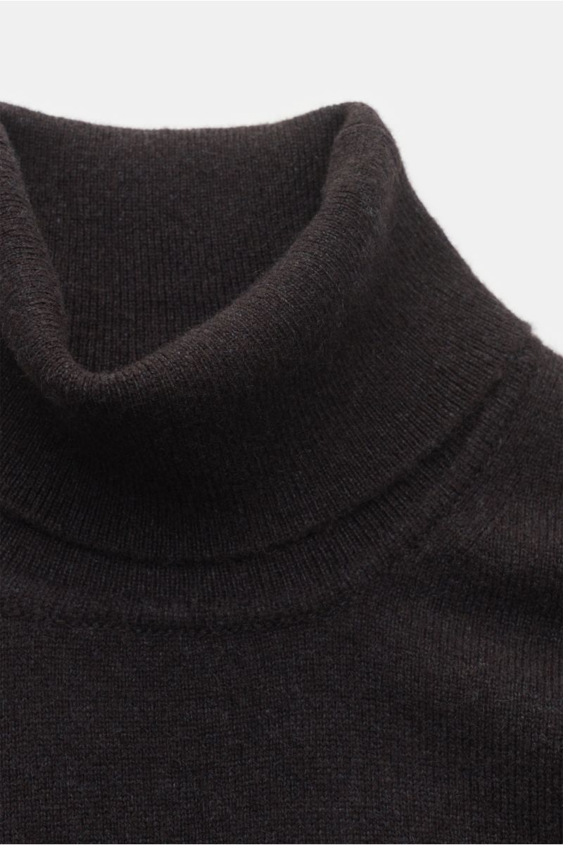 Fedeli Cashmere turtleneck jumper 'Derby Slim' dark brown
