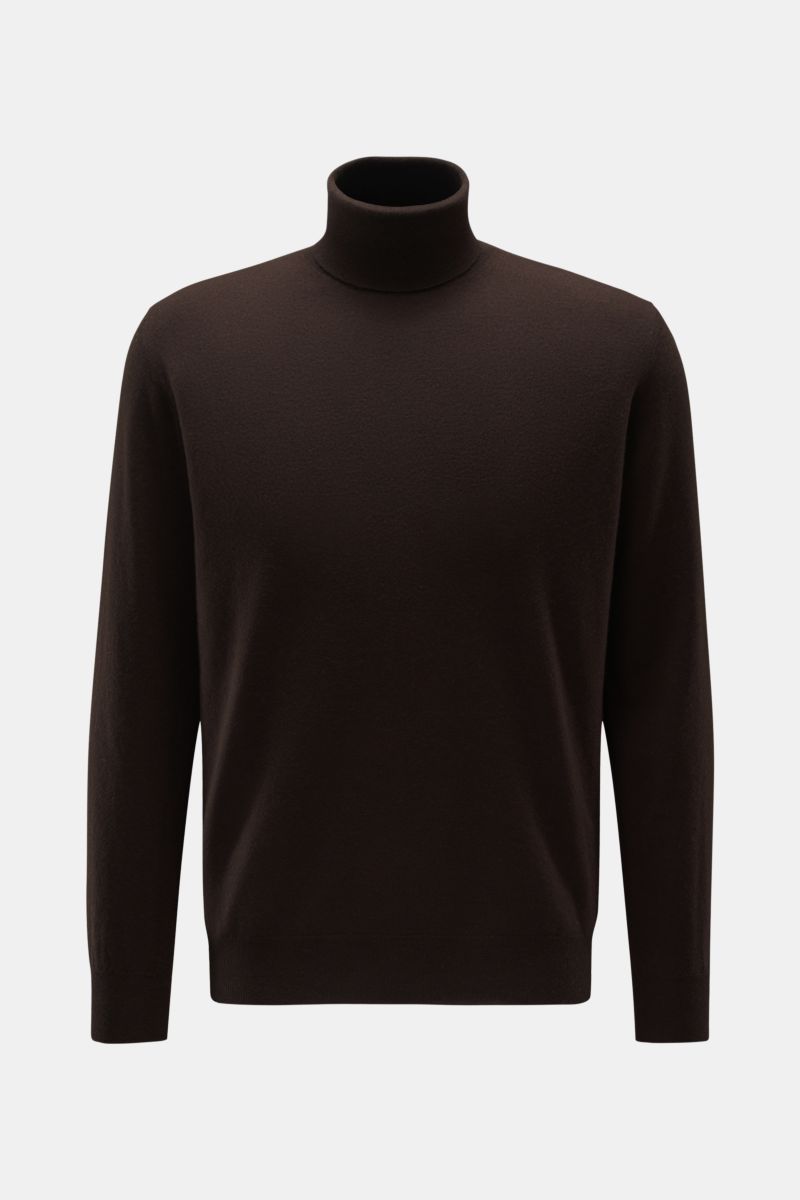 Turtleneck jumper dark brown