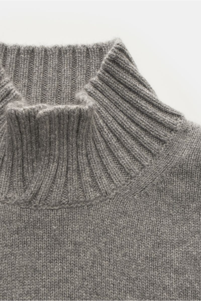 Maurizio Baldassari Cashmere jumper 'Open Turtle Neck' light grey mottled