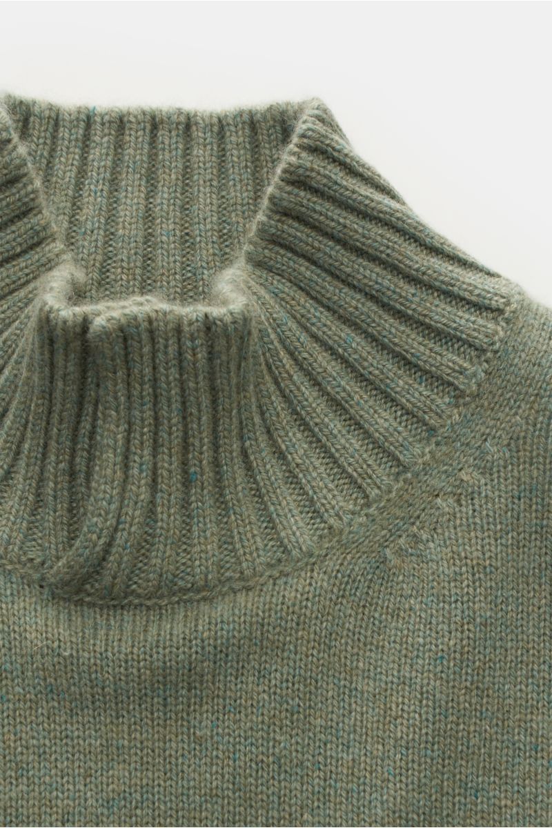 Maurizio Baldassari Cashmere jumper 'Open Turtle Neck' grey-green mottled