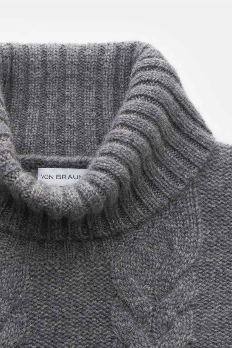 von Braun Cashmere Rollkragenpullover grau meliert