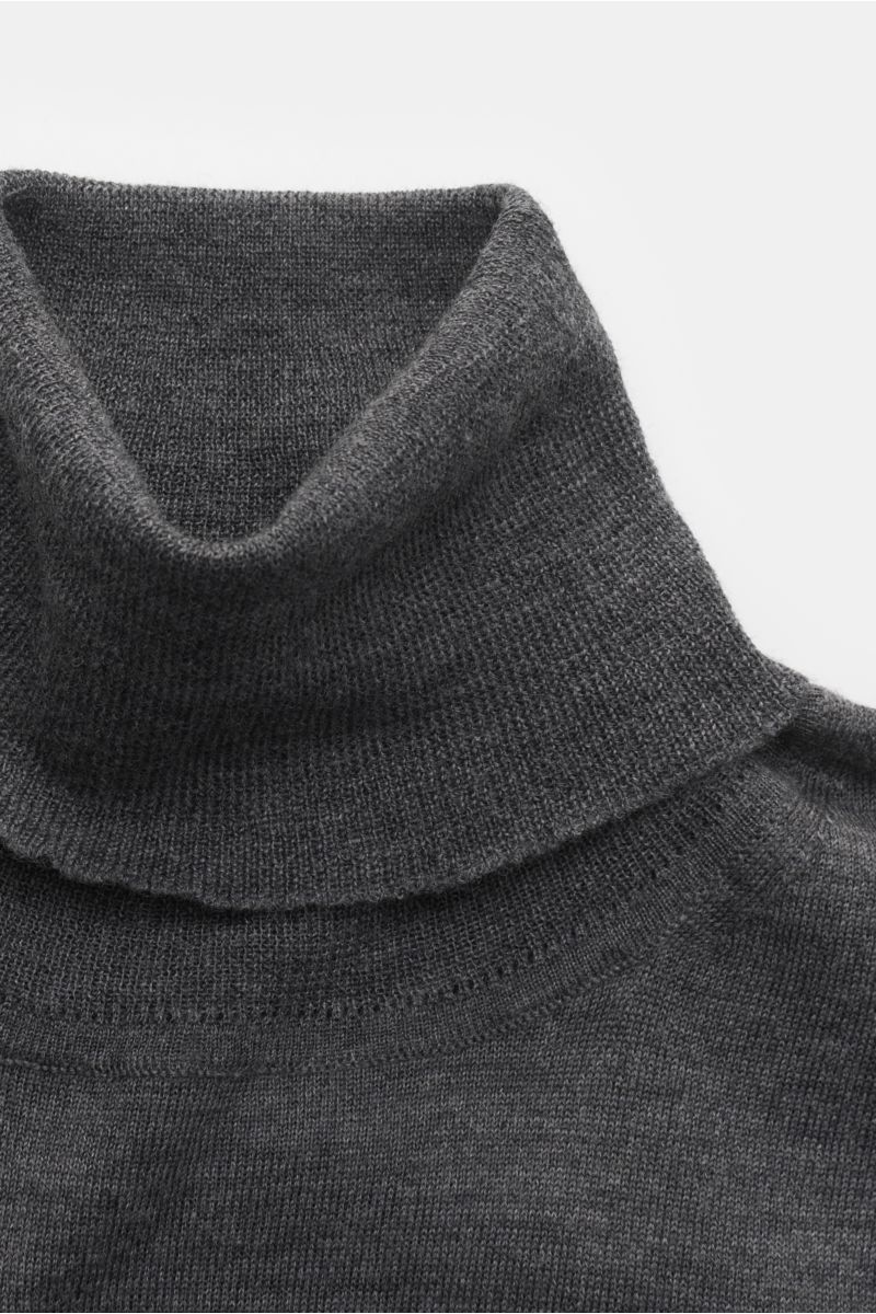 von Braun Merino Rollkragenpullover dunkelgrau meliert