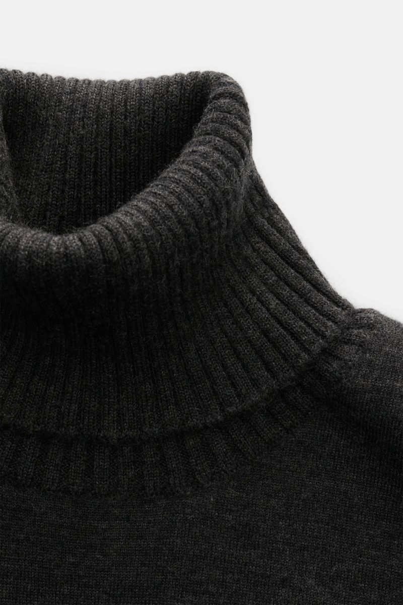 Fioroni Cashmere Rollkragenpullover anthrazit meliert