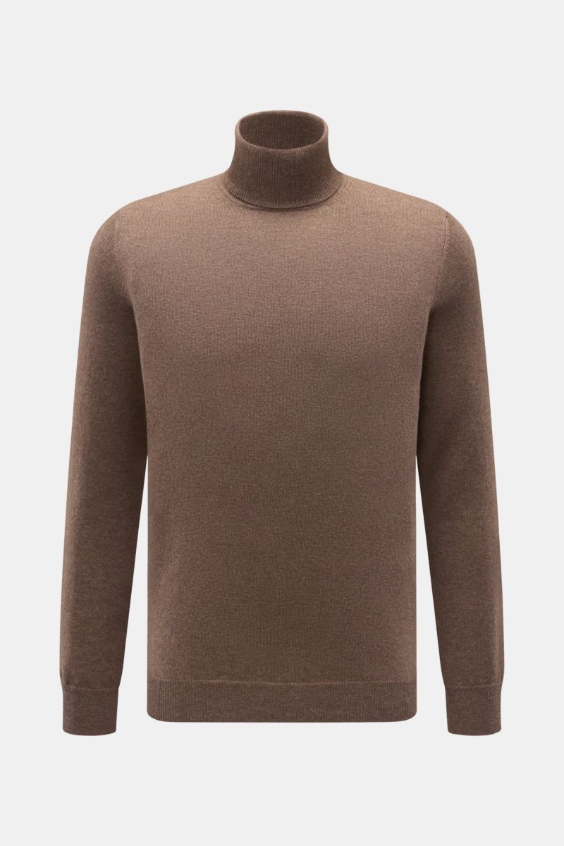 von Braun Cashmere Rollkragenpullover braun meliert
